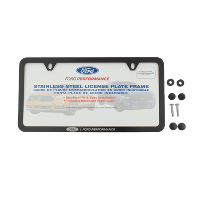 Ford Performance Slim License Plate Frame - Black Stainless Steel - Ford Show Parts