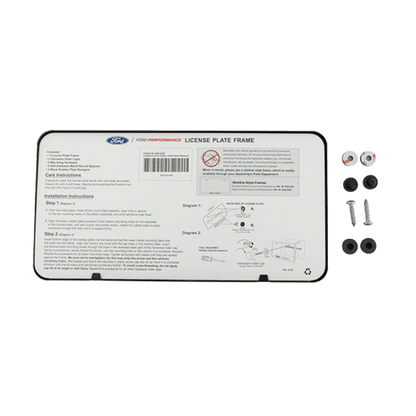 Ford Performance Slim License Plate Frame - Black Stainless Steel - Ford Show Parts