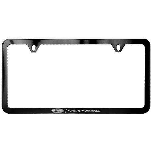 FORD PERFORMANCE SLIM LICENSE PLATE FRAME - BLACK STAINLESS STEEL - Ford Show Parts