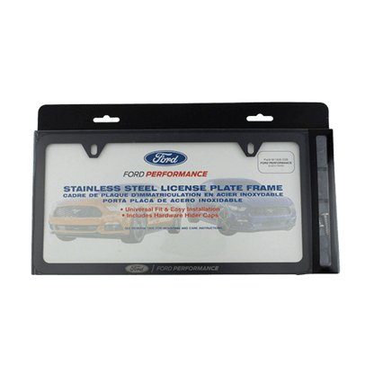 Ford Performance Slim License Plate Frame - Black Stainless Steel - Ford Show Parts