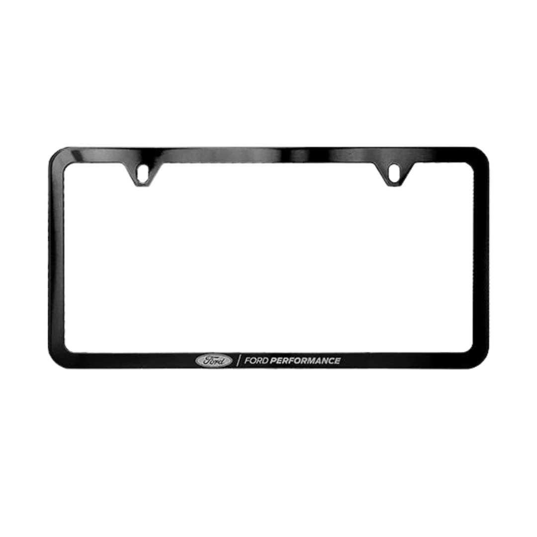 Ford Performance Slim License Plate Frame - Black Stainless Steel - Ford Show Parts