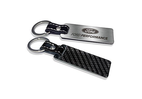 Ford Performance Stainless Steel and Carbon Fiber Keychain - Ford Show Parts