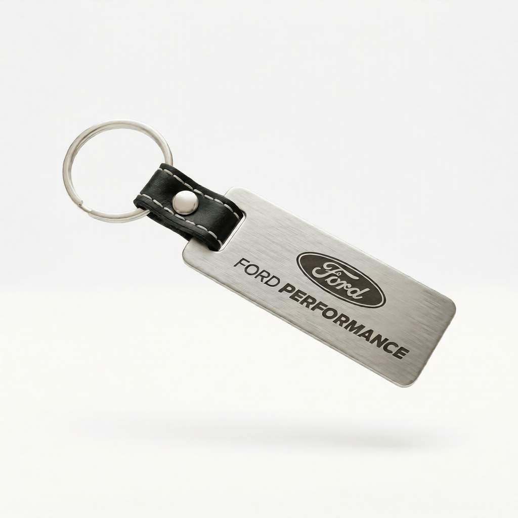 Ford Performance Stainless Steel and Carbon Fiber Keychain - Ford Show Parts