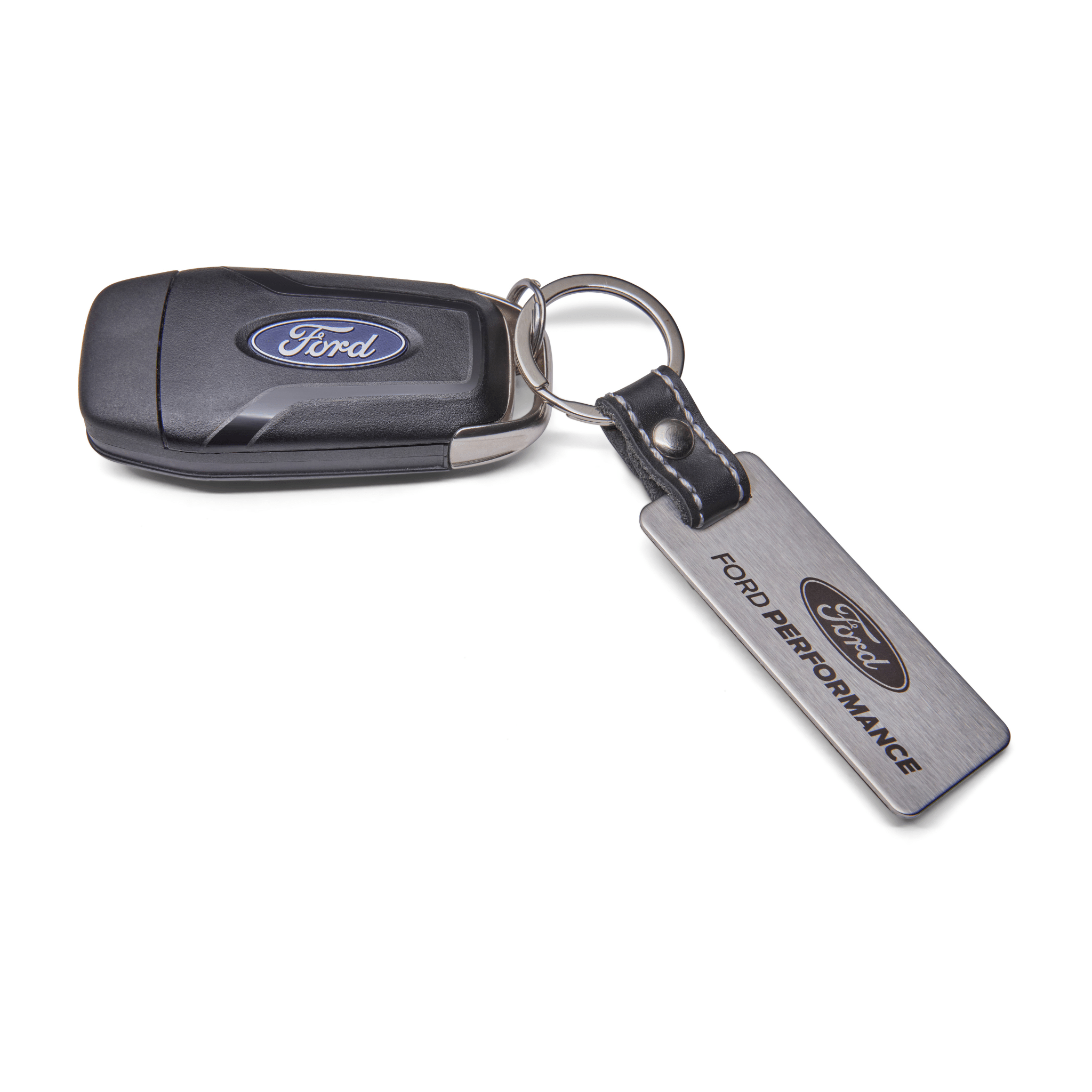 Ford Performance Stainless Steel and Carbon Fiber Keychain - Ford Show Parts