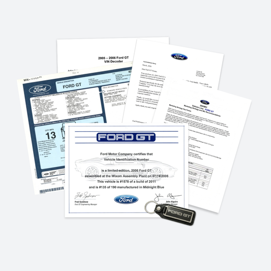 Ford GT Certificate Package - Ford Show Parts