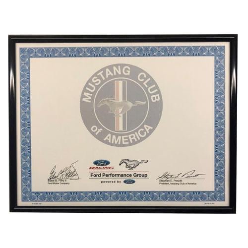 MCA Certificate 2011 - 2014 Mustang - Ford Show Parts