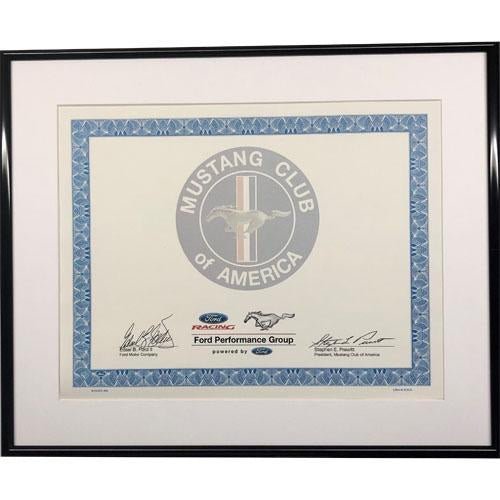 MCA Certificate 2011 - 2014 Mustang - Ford Show Parts