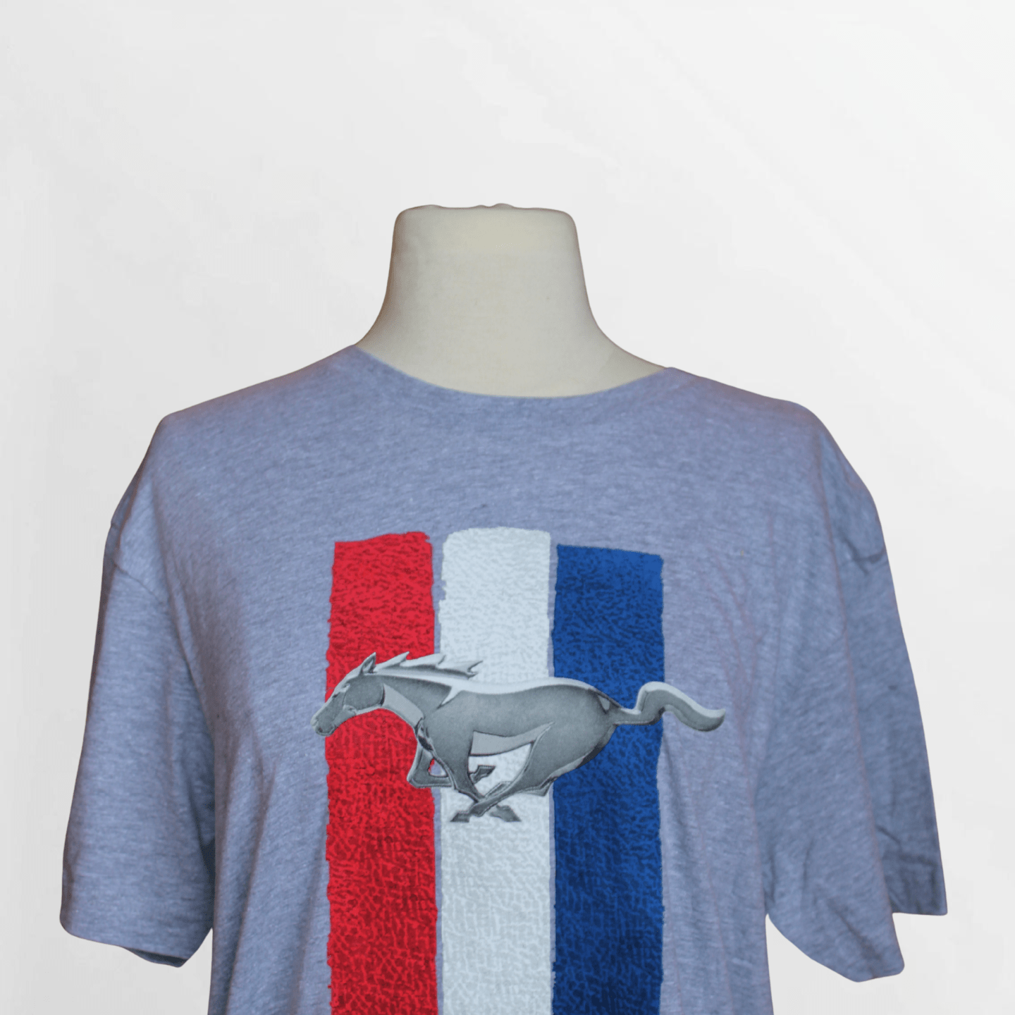 Mustang Charcoal Grey Tri - Bar Logo Tee - Ford Show Parts