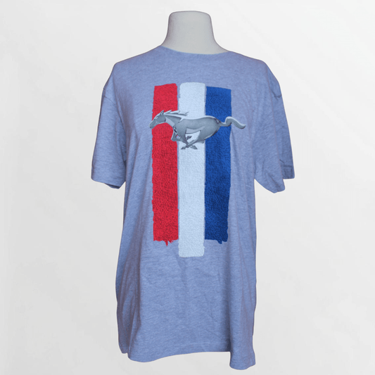 Mustang Charcoal Grey Tri - Bar Logo Tee - Ford Show Parts