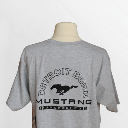 Mustang Grey Detroit Born Pony Tee - Ford Show Parts