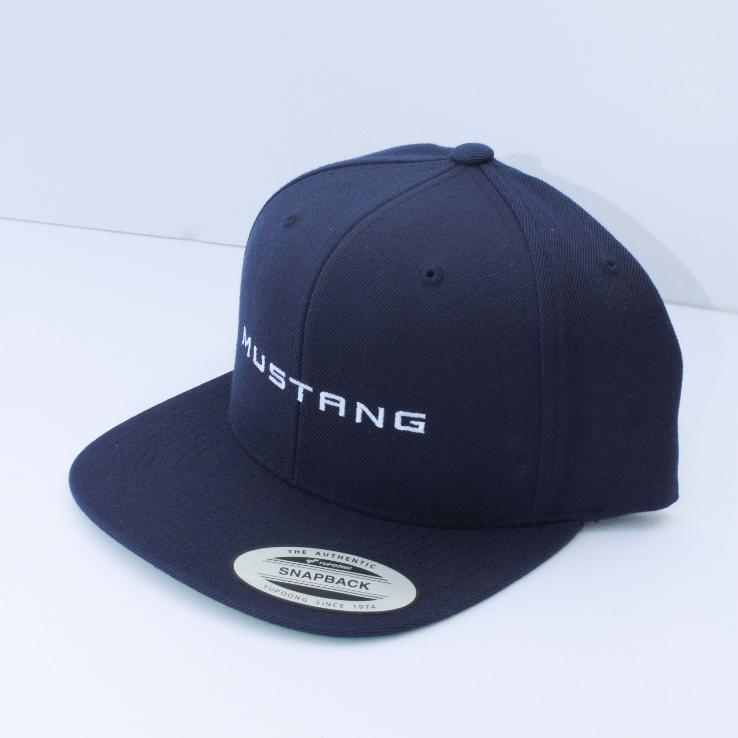 Navy Mustang Script Logo Snapback - Ford Show Parts
