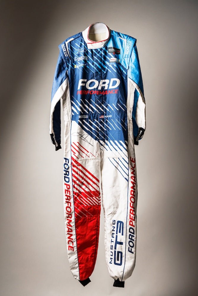Race - Worn GT3 Mustang Suit Signed by Joey Hand - Ford Show Parts