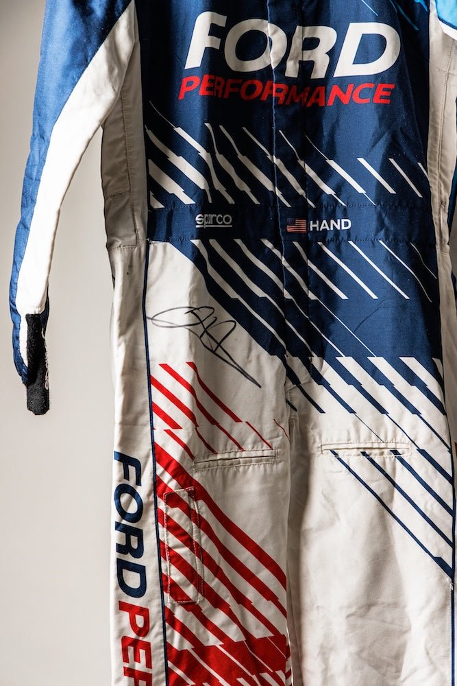 Race - Worn GT3 Mustang Suit Signed by Joey Hand - Ford Show Parts