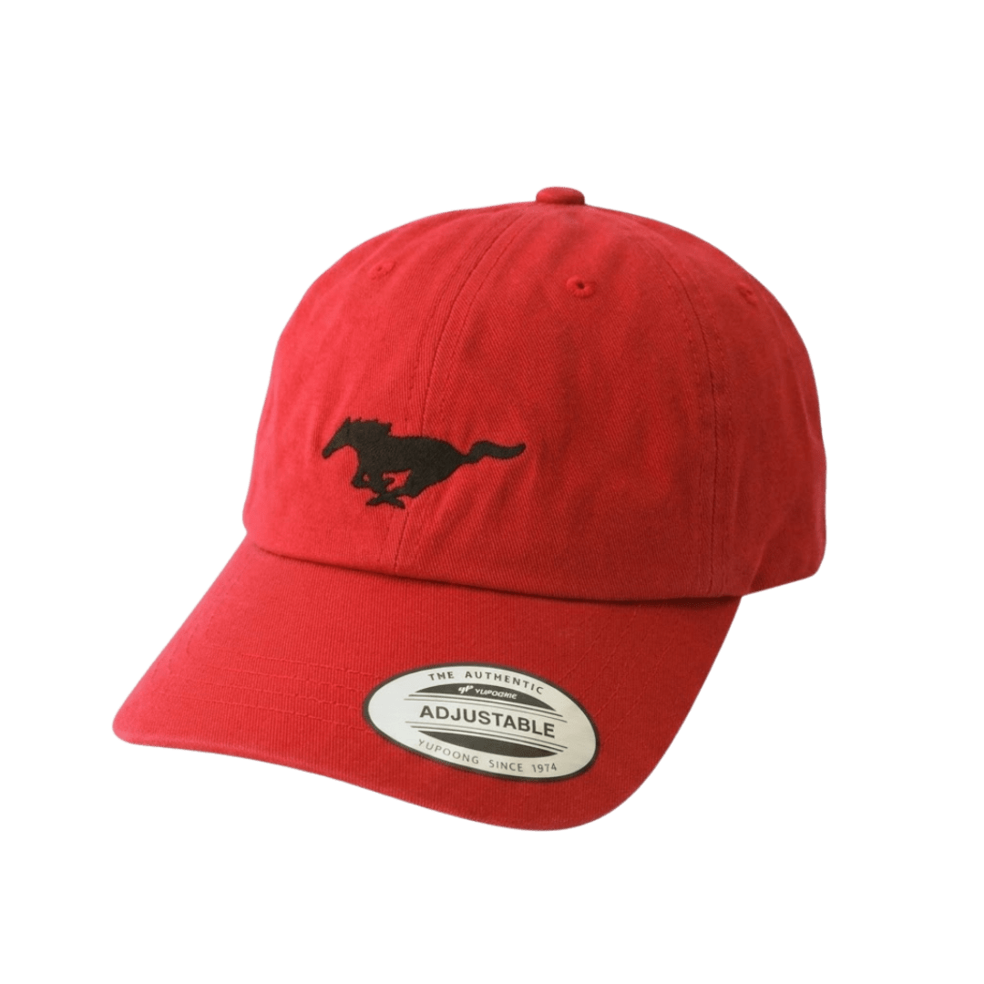 Red Mustang Pony Logo Dad Hat - Ford Show Parts