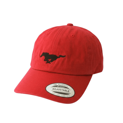 Red Mustang Pony Logo Dad Hat - Ford Show Parts