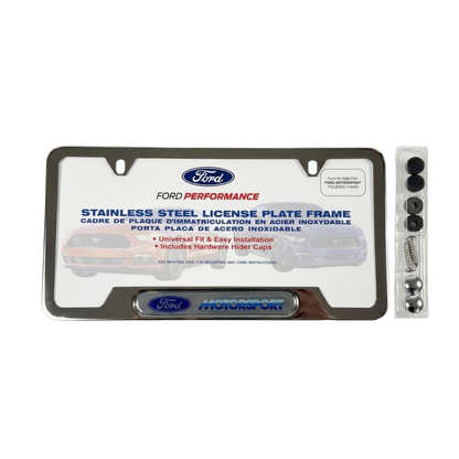 Ford Motorsport License Plate in Stainless Steel - Ford Show 