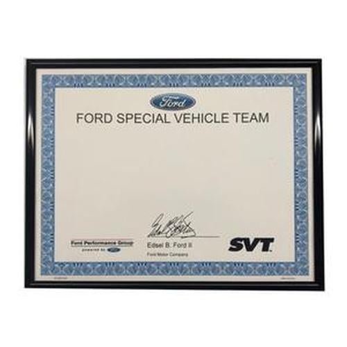 SVT Certificate - Ford Show Parts