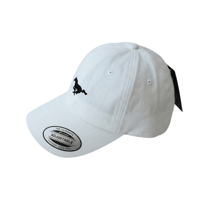 White Mustang Pony Logo Dad Hat - Ford Show Parts