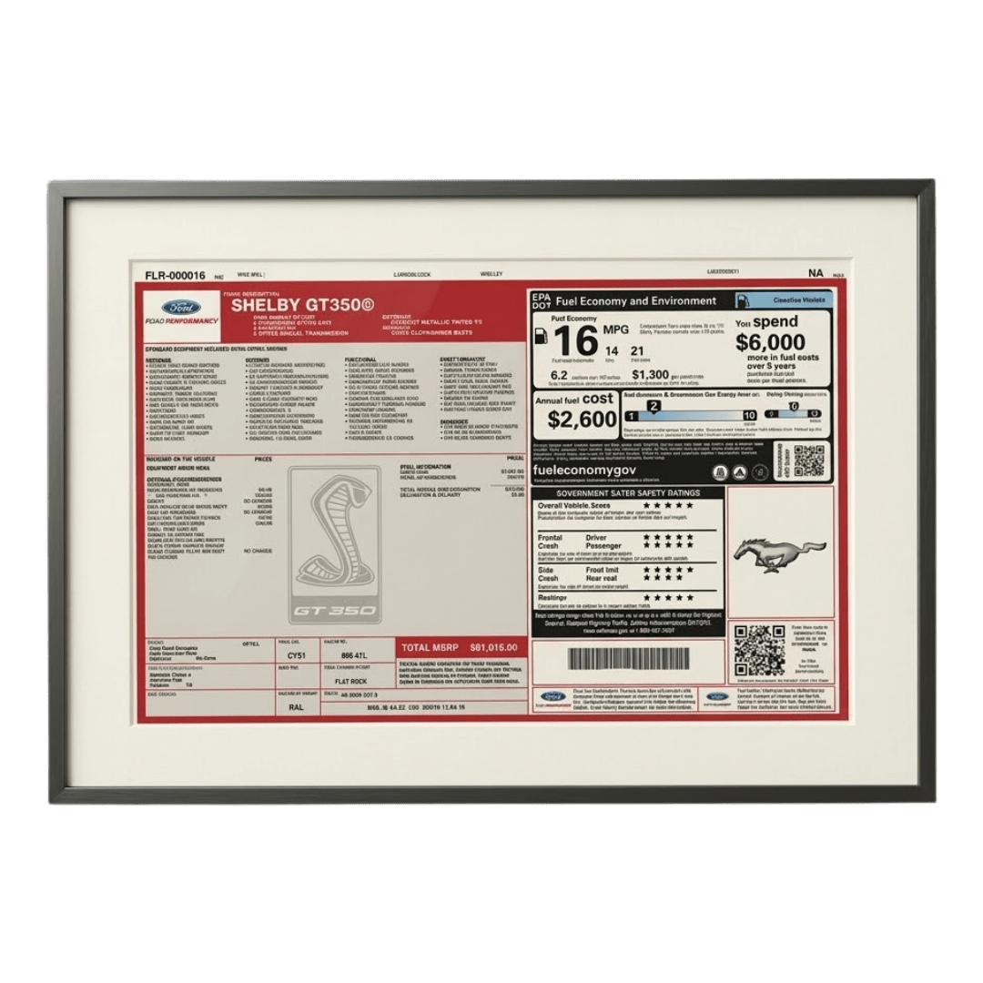 Window Sticker Frame with Matting - Ford Show Parts