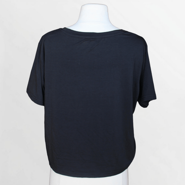 Women's Black Reflective Mustang Cropped Tee - Ford Show Parts