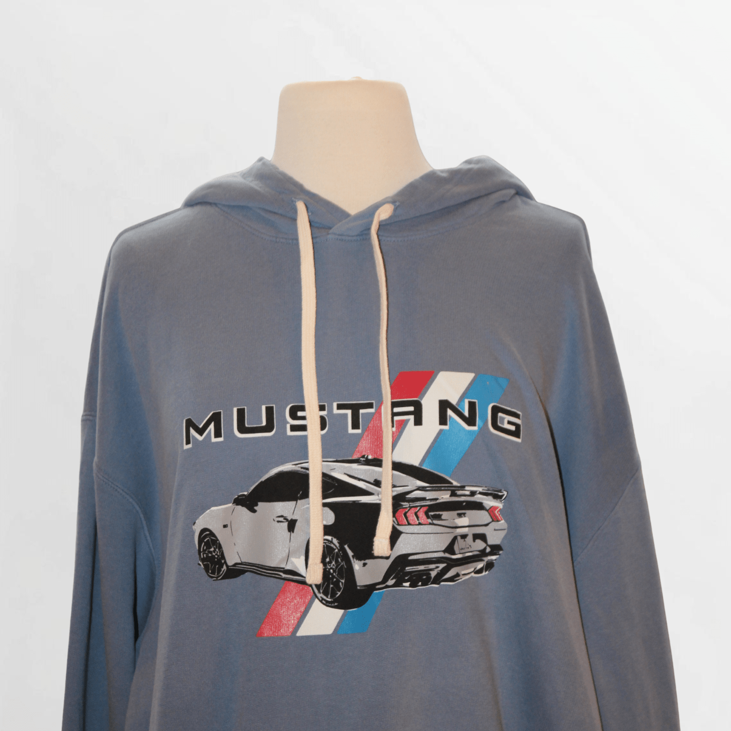 Women's Blue Mustang Comfort Colors Fleece Hoodie - Ford Show Parts