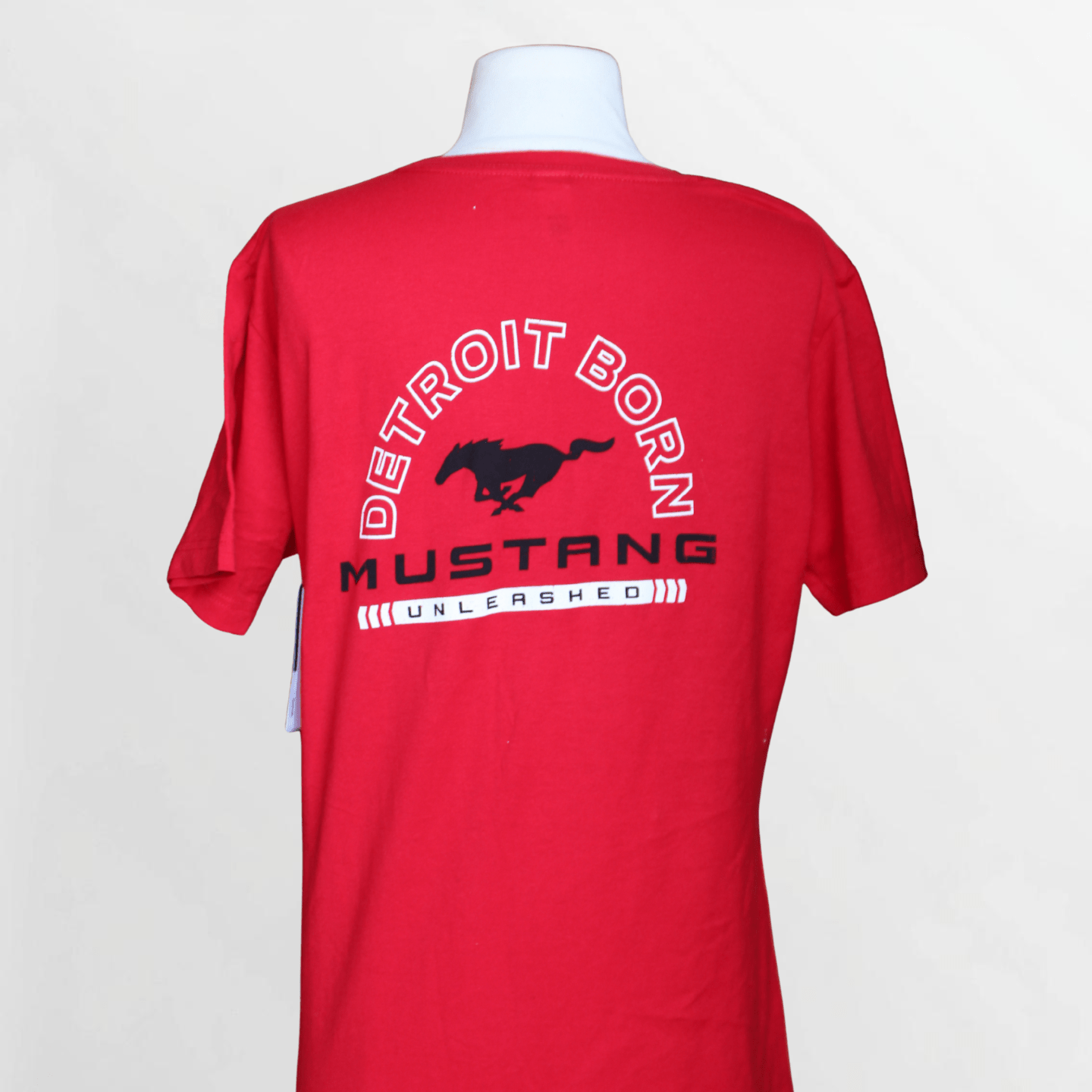 Women's Red Detroit Born Pony Tee - Ford Show Parts