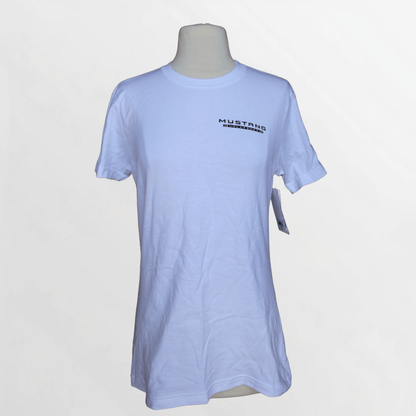 Women's White Mustang Unleashed Pony Tee - Ford Show Parts
