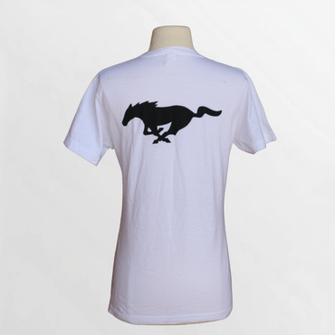 Women's White Mustang Unleashed Pony Tee - Ford Show Parts