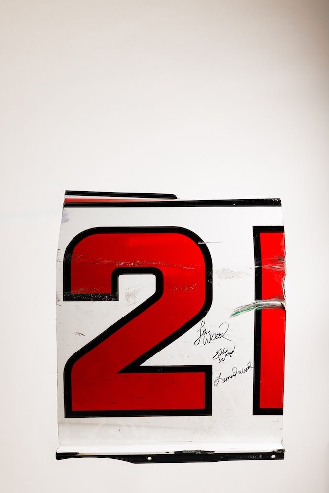 Wood Brothers Signed 21 Race - Used Number Panel - Ford Show Parts