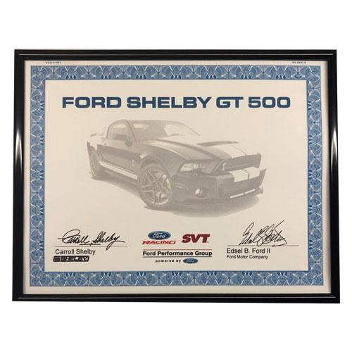 2007-2014 GT500 Certificate